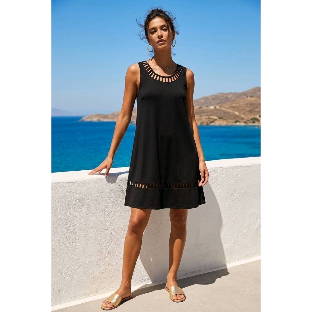 🔹️NWT Ya LA Black Silk Blend Sleeveless Dress Small